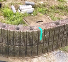 浜田市で施工した木調フェンスの外構リフォーム