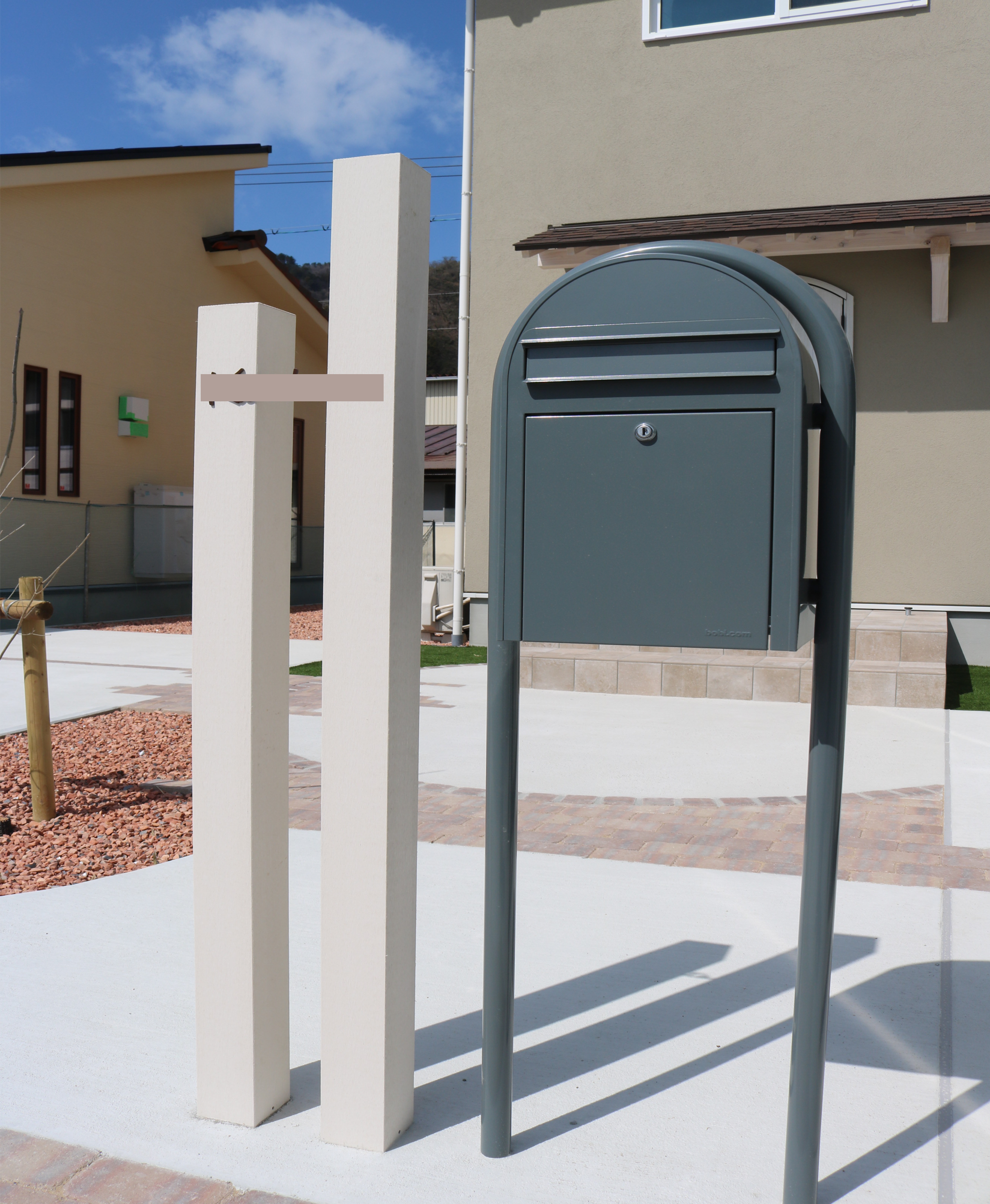 浜田市 外構リフォーム カーポートと玄関アプローチ施工