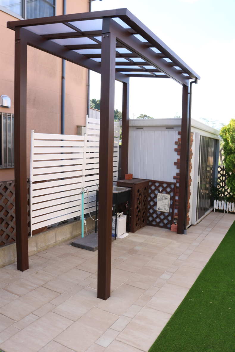 浜田市の住宅で子どもが安心して遊べる人工芝の庭施工例