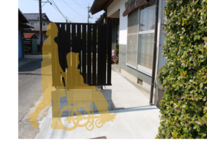 浜田市 外構工事 ブロック塀リフォーム後のフェンス付きデザイン